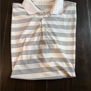 Nike White Polo with Black Horizontal Stripes